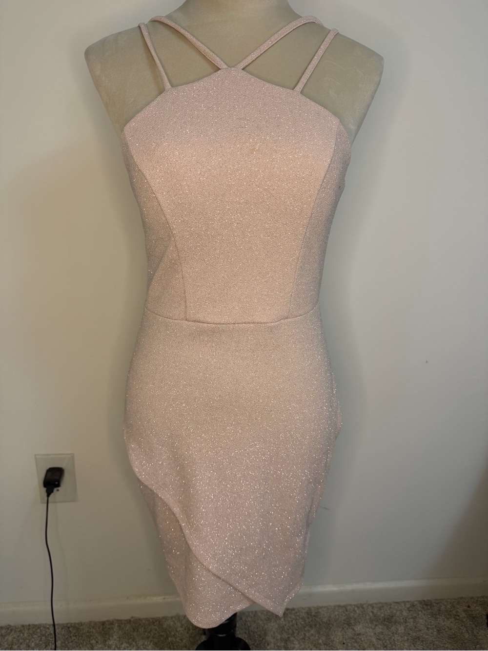 Nordstrom Sparkle Pink Strappy Sheath Dress Size S